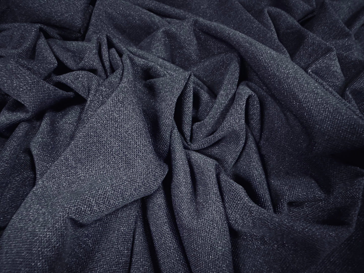 Super Stretch Spandex crepe single jersey fabric, per metre - plain - navy blue shimmer