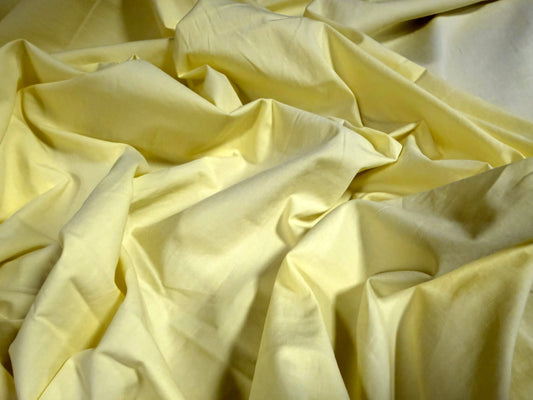 Washed cotton plain weave fabric, per metre - lemon sorbet