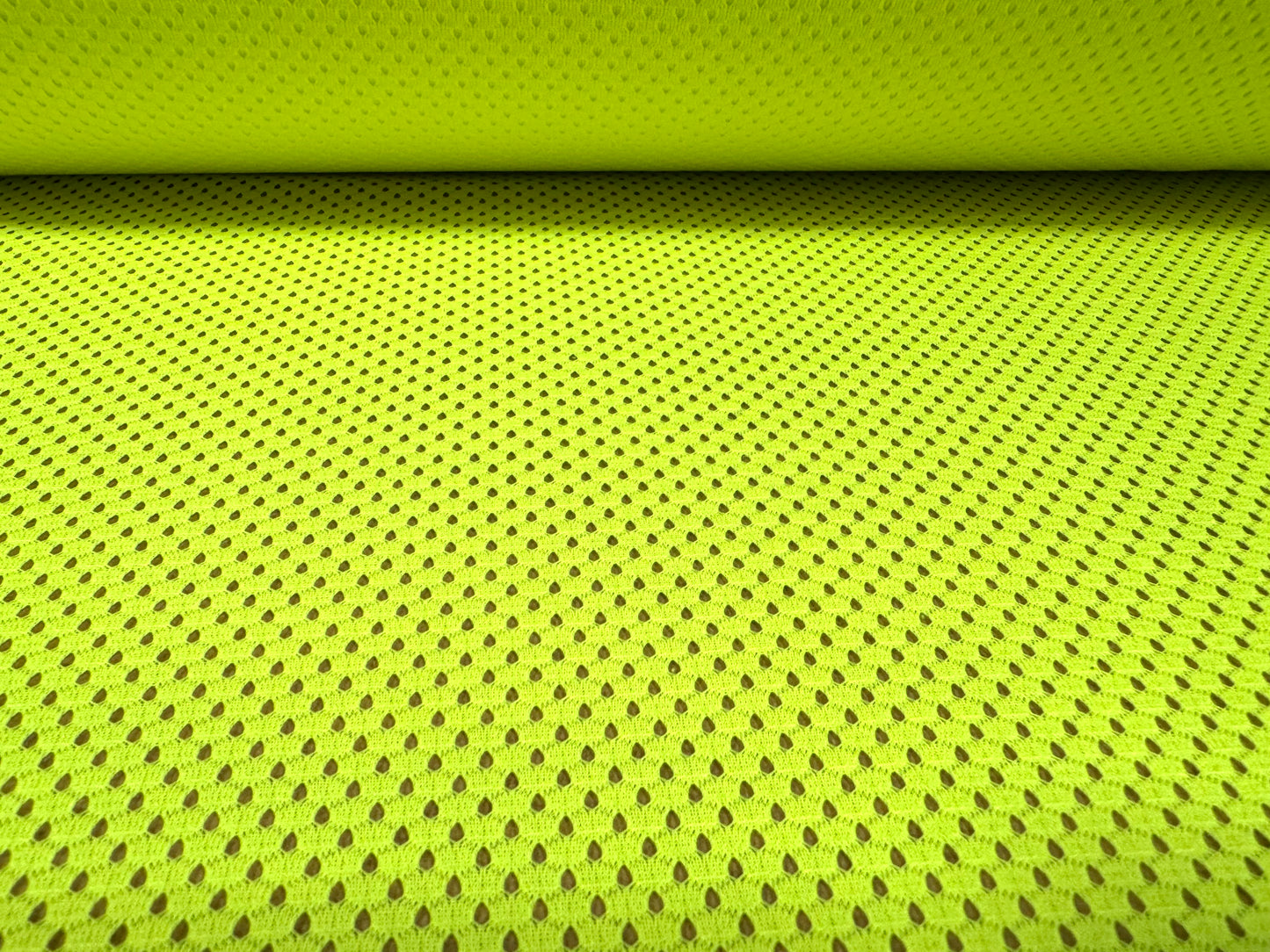 Airtex mesh eyelet fabric, per metre - plain - fluorescent yellow