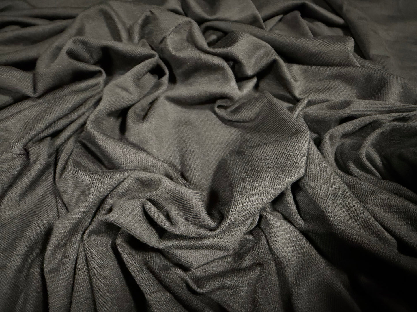 Viscose spandex stretch single jersey fabric, per metre - plain - anthracite