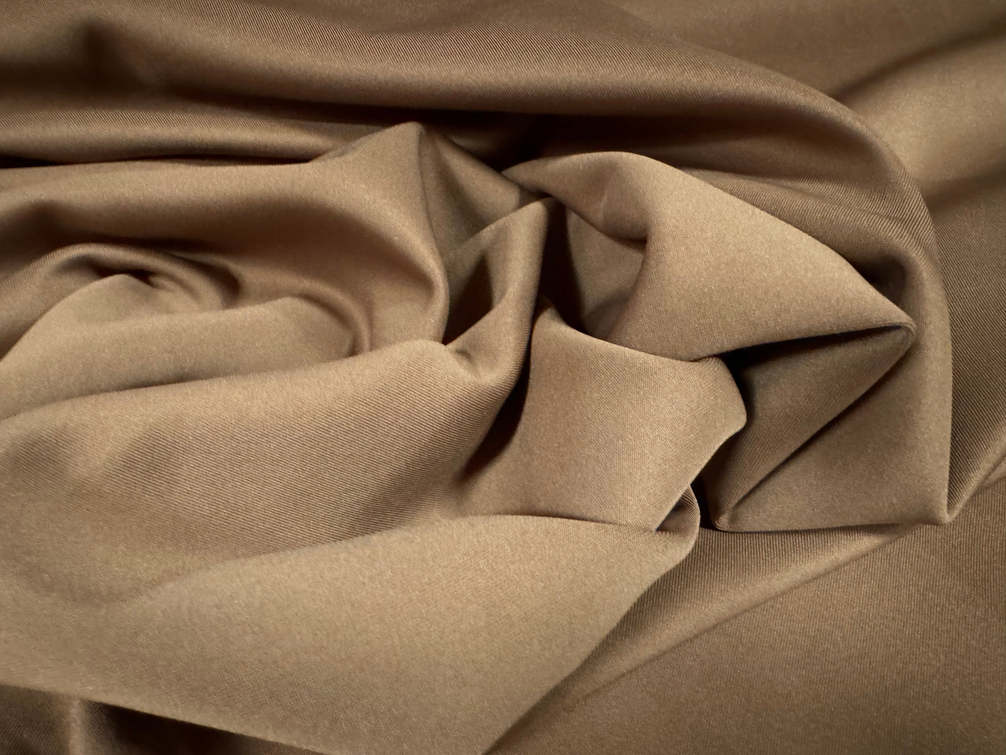 Scuba stretch spandex double jersey fabric, per metre - plain - coffee