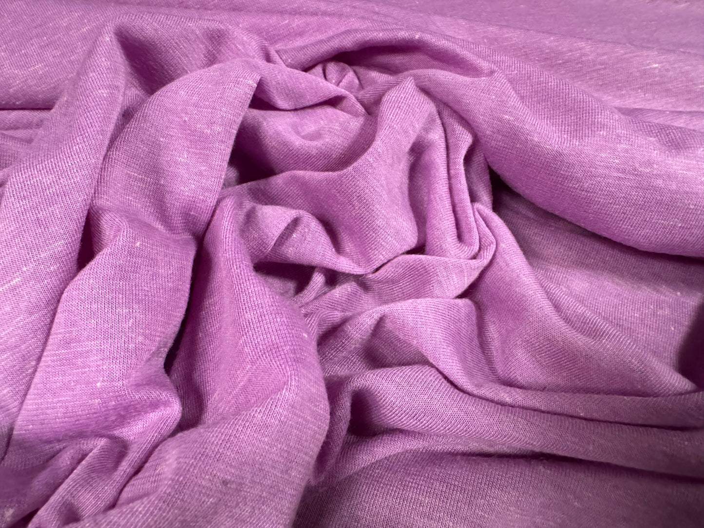 Soft handle single jersey fabric, per metre - slub - lilac