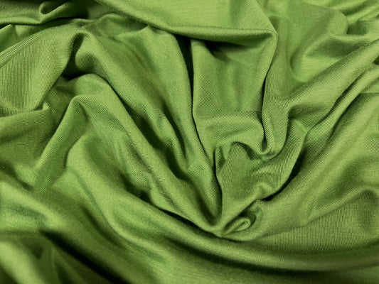 Viscose spandex stretch single jersey fabric, per metre - plain - green