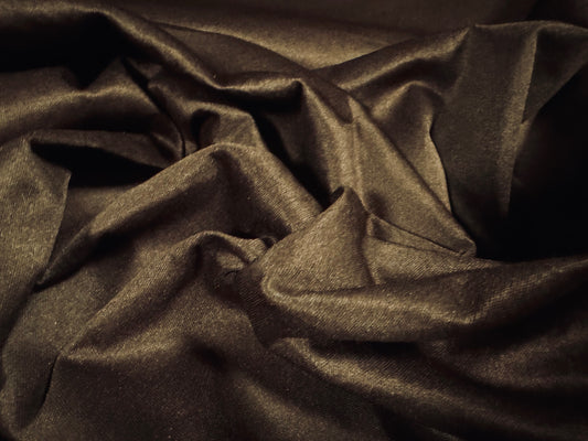 Interface bonded sateen jersey fabric, per metre - plain - dark brown