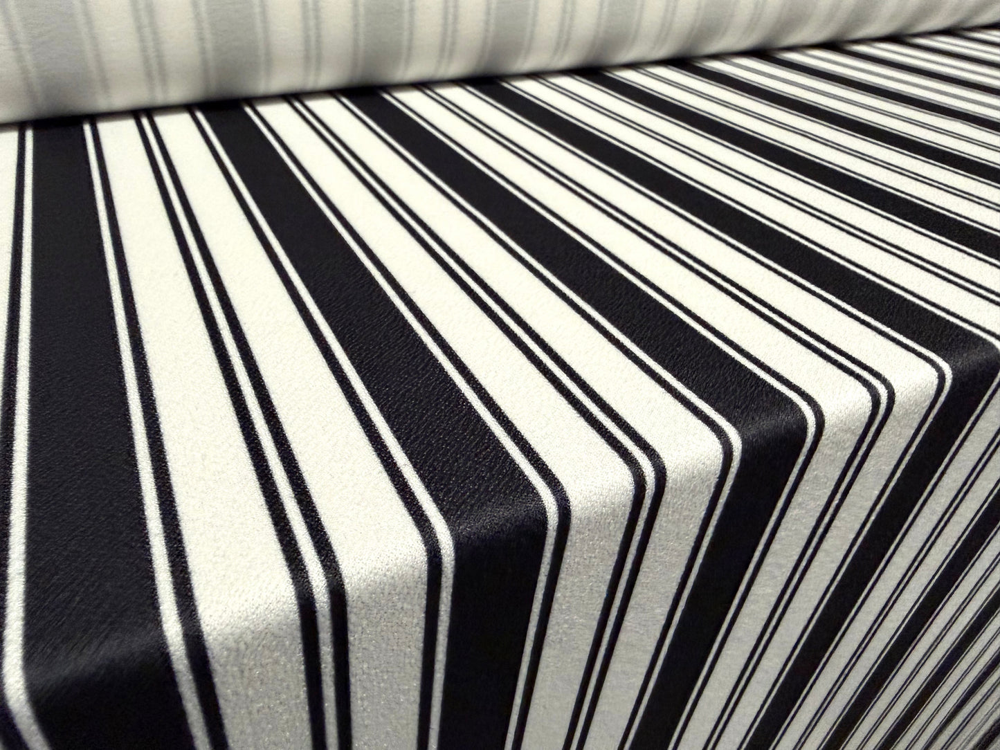 Valentino crepe stretch jersey fabric - similar to scuba - per metre - stripe print - black & white