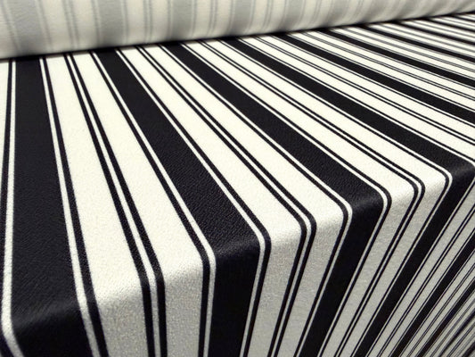Valentino crepe stretch jersey fabric - similar to scuba - per metre - stripe print - black & white