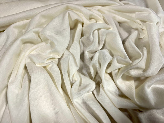 Lightweight viscose single jersey fabric, per metre - plain - cream