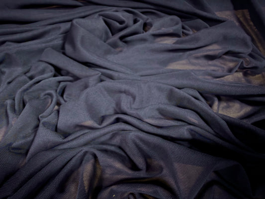 Power mesh net stretch spandex fabric, per metre - plain - French navy