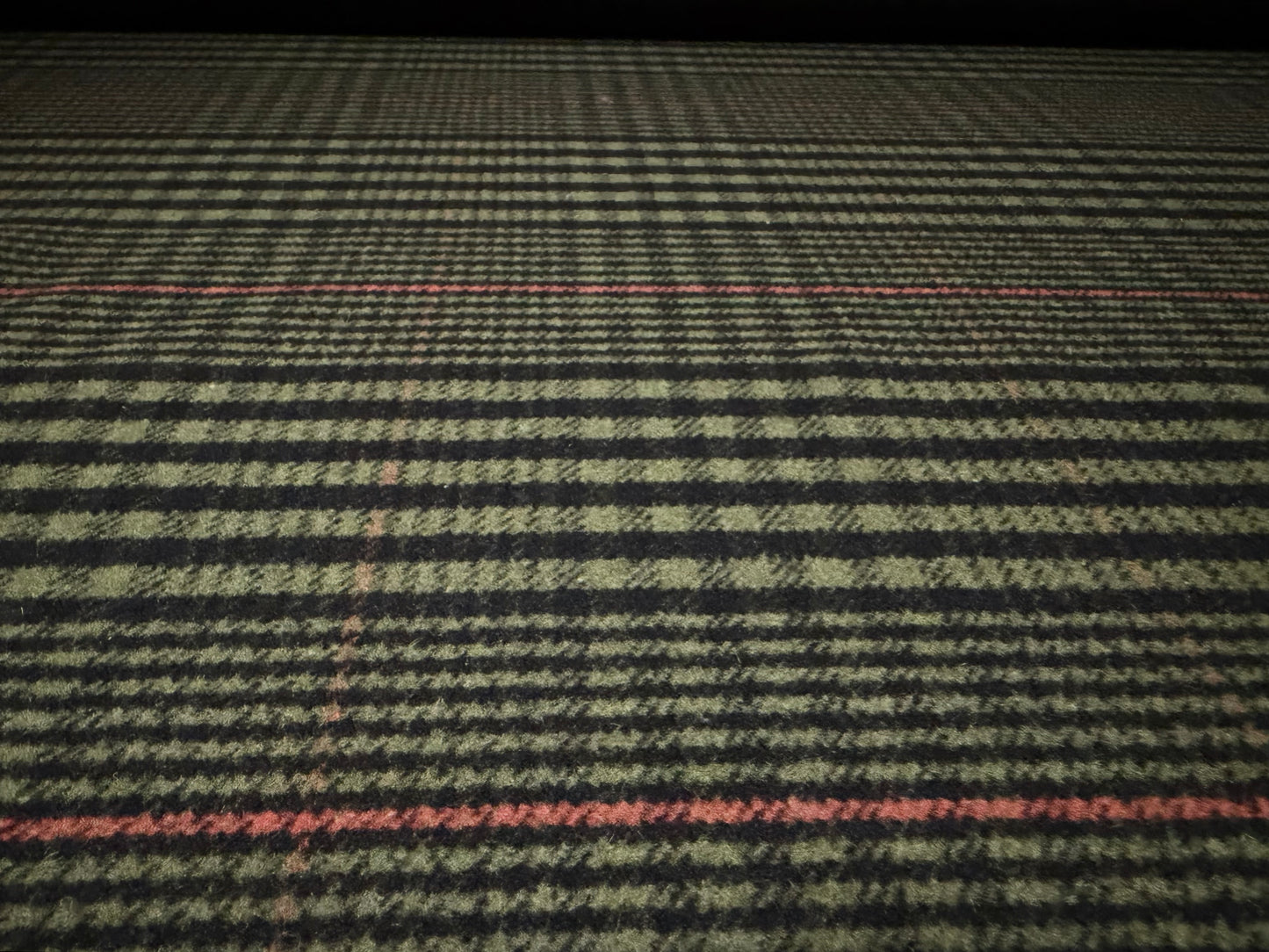 Heavyweight wool flannel coat jacket fabric, per metre - tartan check - dark olive green