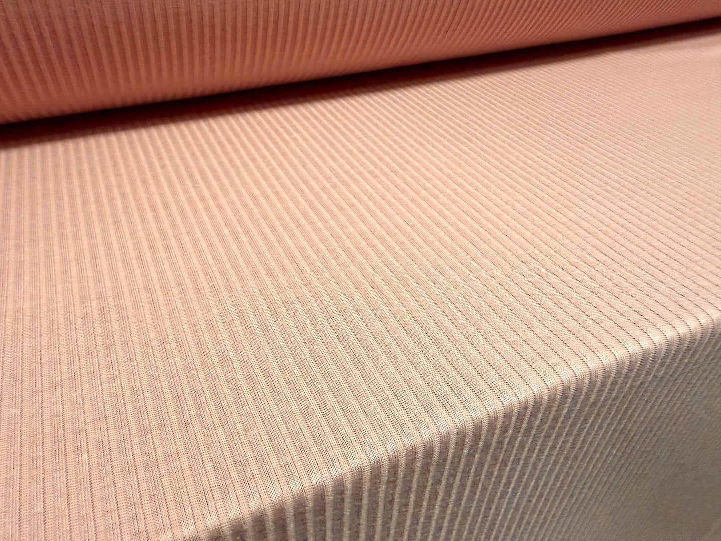 Ribbed jersey knit fabric, per metre - pink