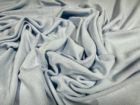 Stretch spandex double jersey crepe fabric, per metre - plain - pale blue grey