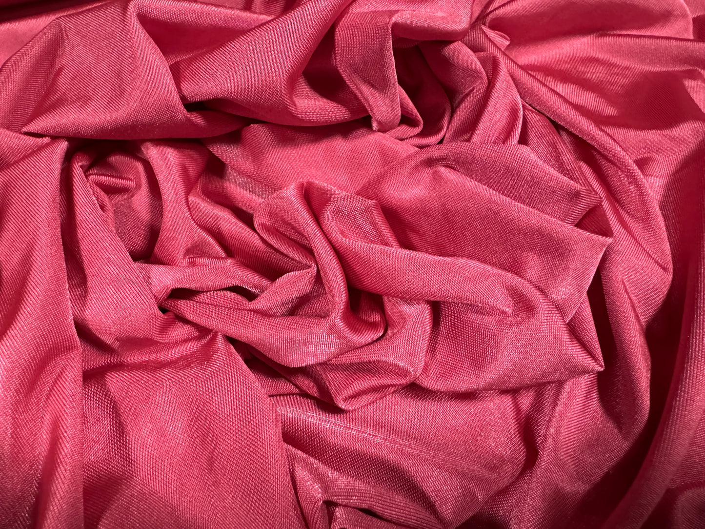 Disco shimmer stretch spandex jersey fabric, per metre - plain - cerise pink