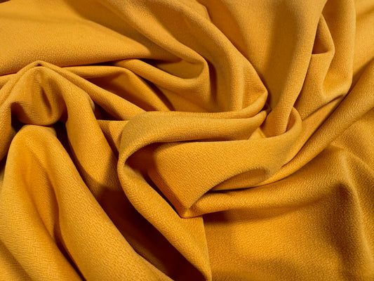 Scuba crepe stretch spandex double jersey fabric, per metre - plain - turmeric