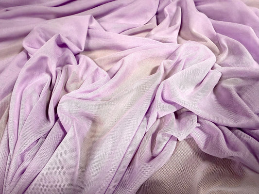 Power mesh net stretch spandex fabric, per metre - plain - lilac