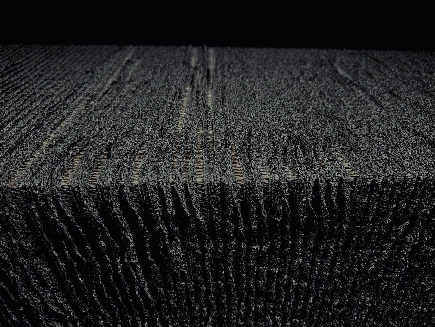 Heavyweight couture frill crochet knit fabric, per metre - black