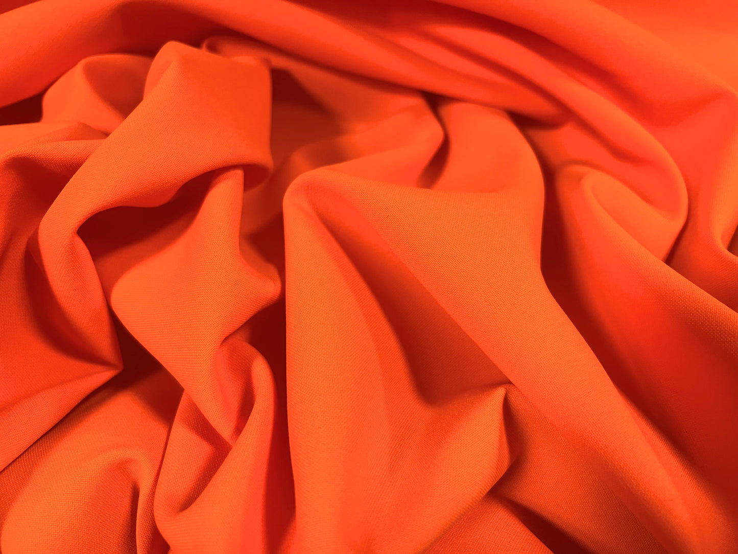 Plain weave polyester trouser fabric, per metre - bright orange