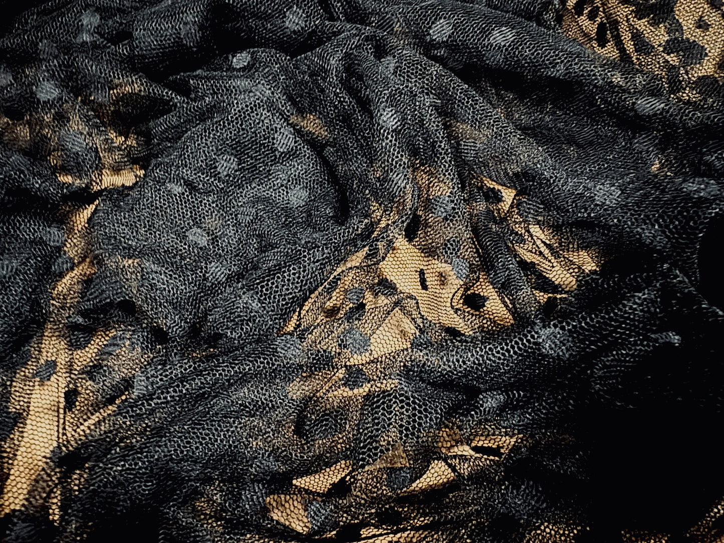 Lightweight mesh fabric, per metre - diamond dobby - black