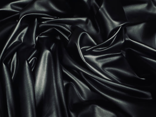 Matt stretch pvc jersey fabric, per metre - plain - black