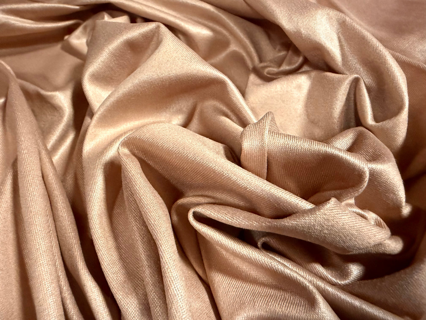Ciré wet look p.u. coated stretch spandex jersey fabric, per metre - plain - nude
