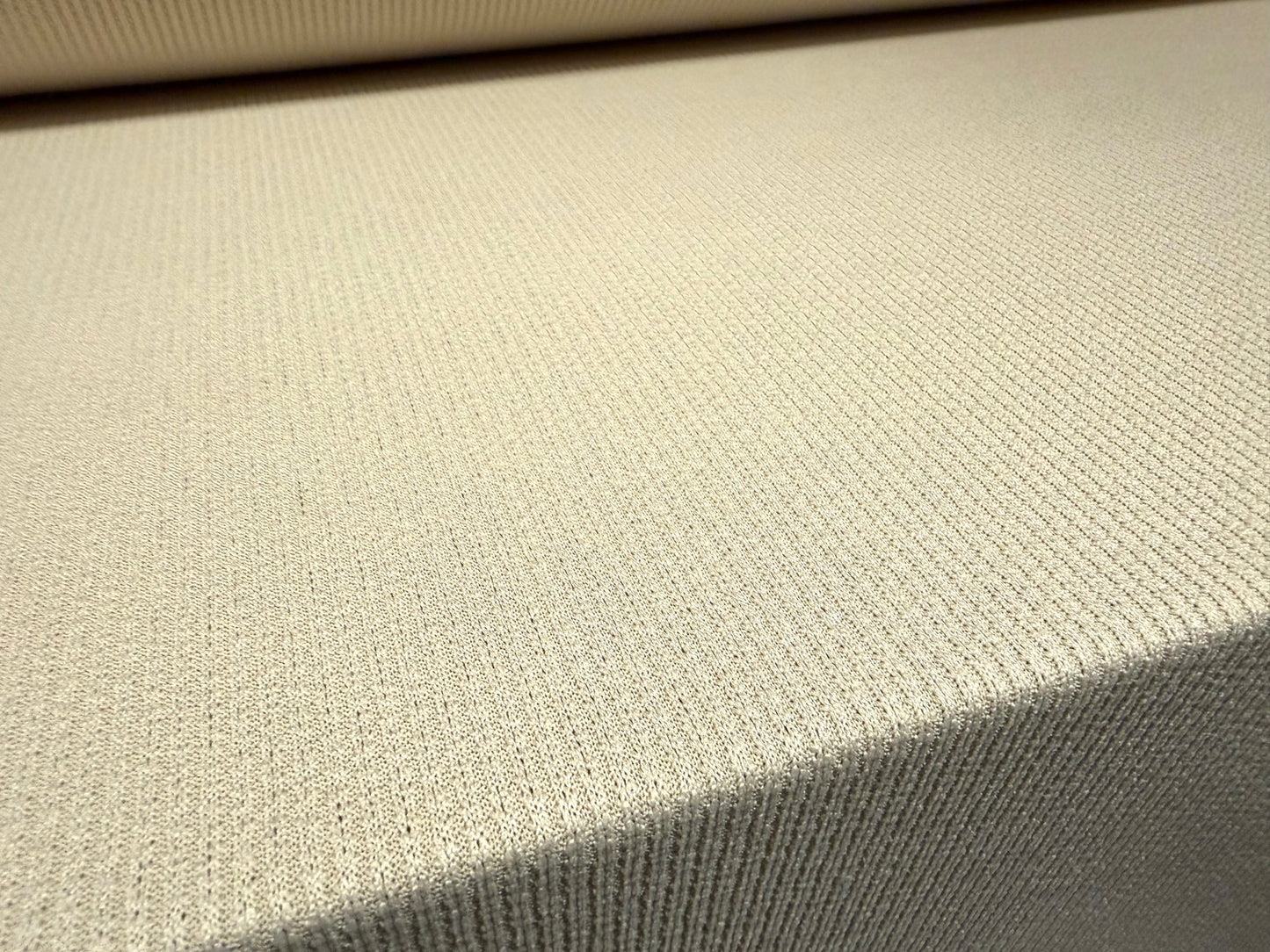 Stretch knitwear rib jersey fabric, per metre - solid - cream