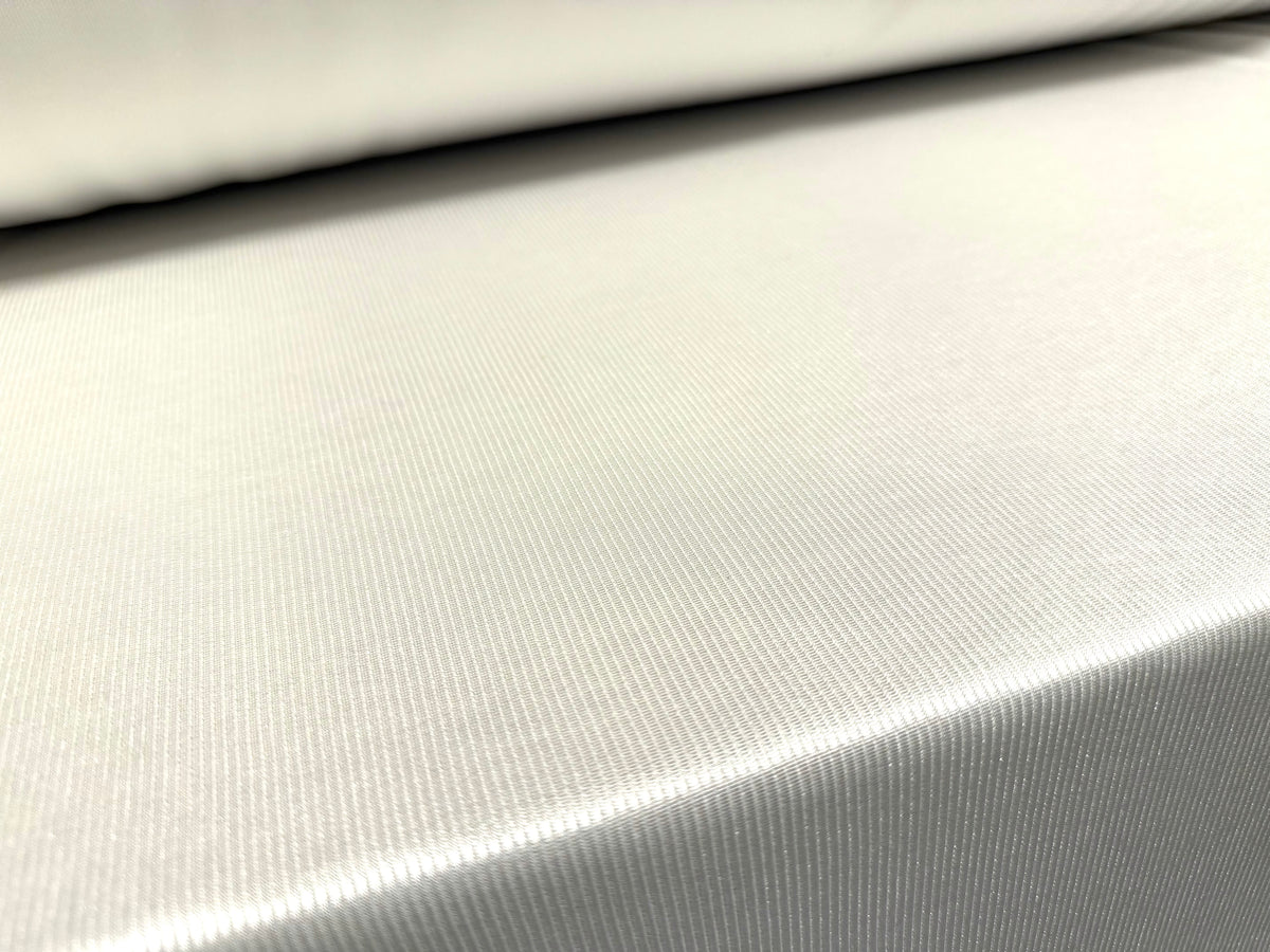 Ribbed satin jersey fashion fabric, per metre - plain - white