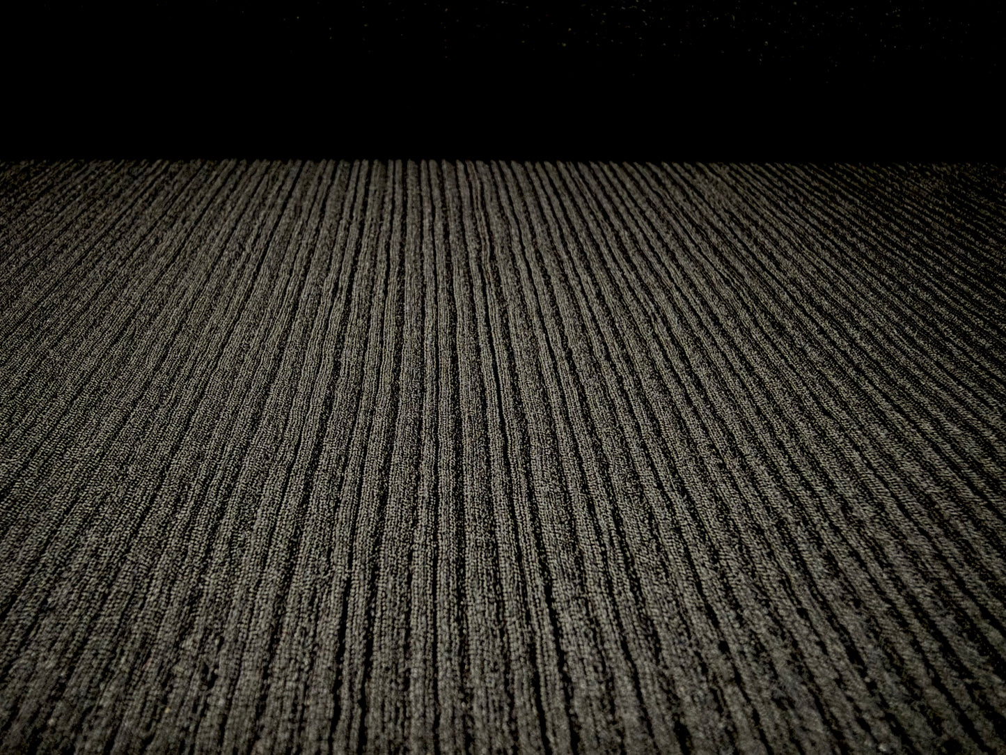 Stretch spandex ripple rib jersey fabric with loopback, per metre - plain - black