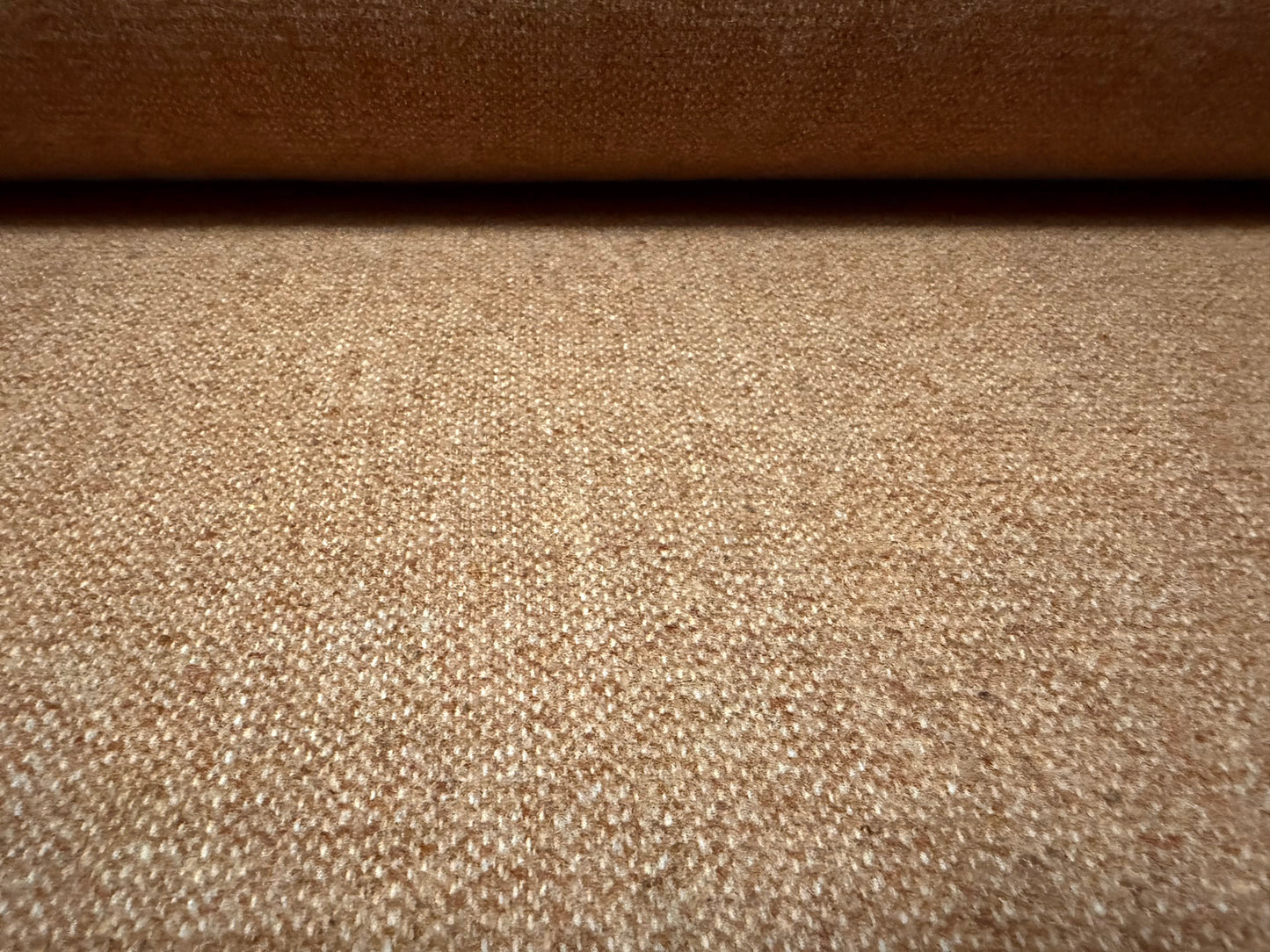 Soft wool hopsack fabric, per metre - light brown