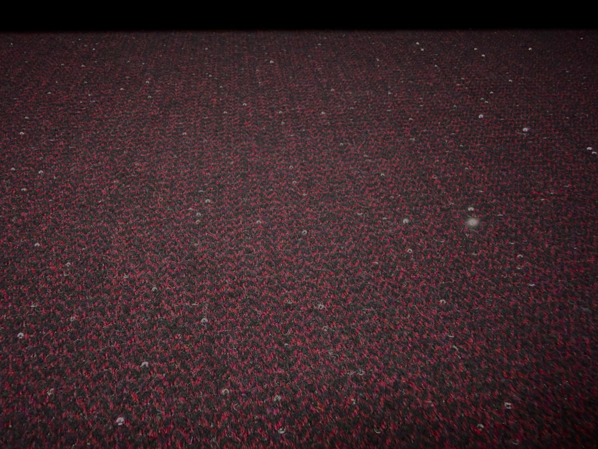 Wool herringbone fabric with sequins, per metre - rich burgundy