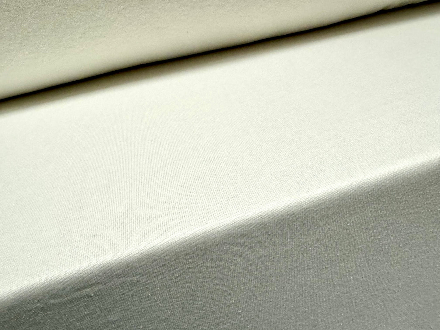 Cotton close cropped terry towelling fabric, per metre - plain - ivory