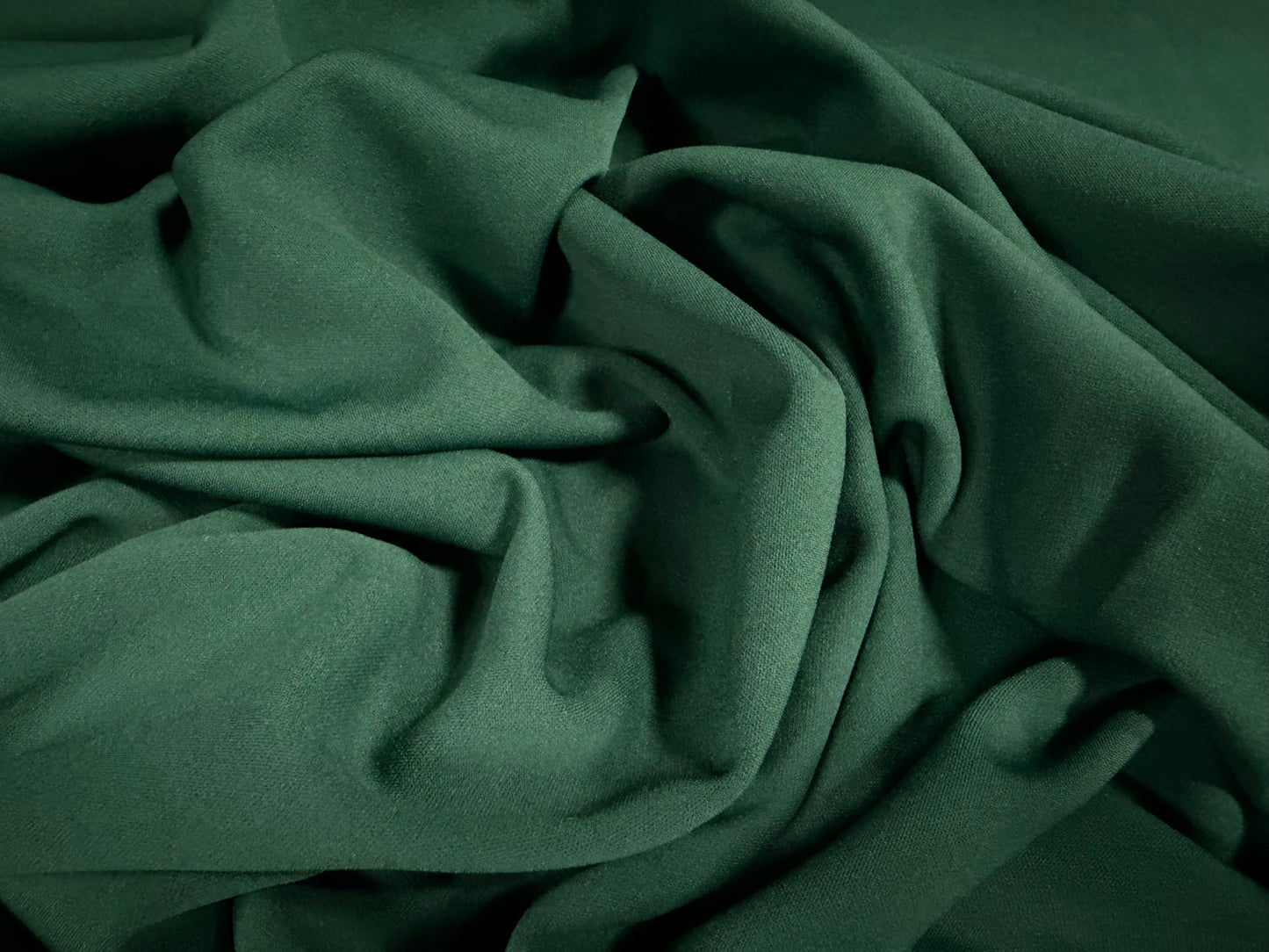 Scuba stretch spandex double jersey fabric, per metre - plain - bottle green