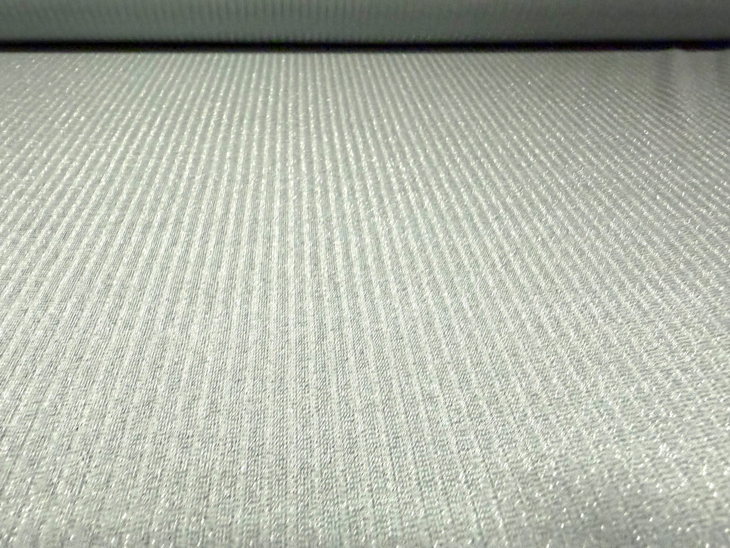 Metallic ribbed stretch jersey fabric, per metre - lurex sparkle - pale blue