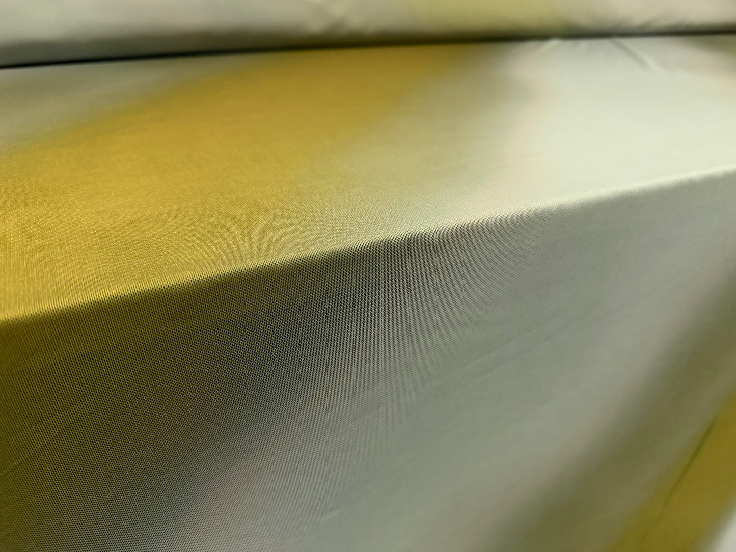 Power mesh net stretch spandex fabric, per metre - bias ombré stripe - aqua & olive green