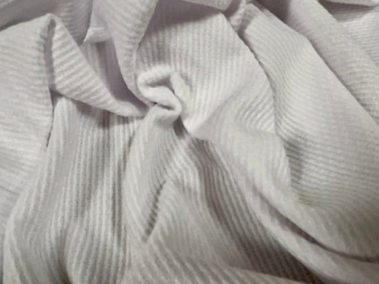 Piqué stretch double jersey fabric, per metre - plain - white