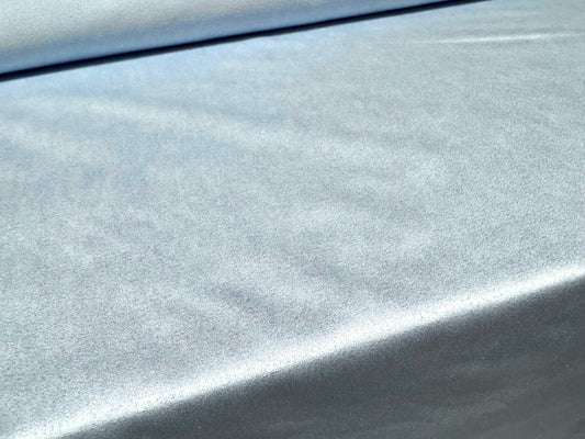 Faux suede stretch spandex jersey fabric, per metre - plain - sky blue