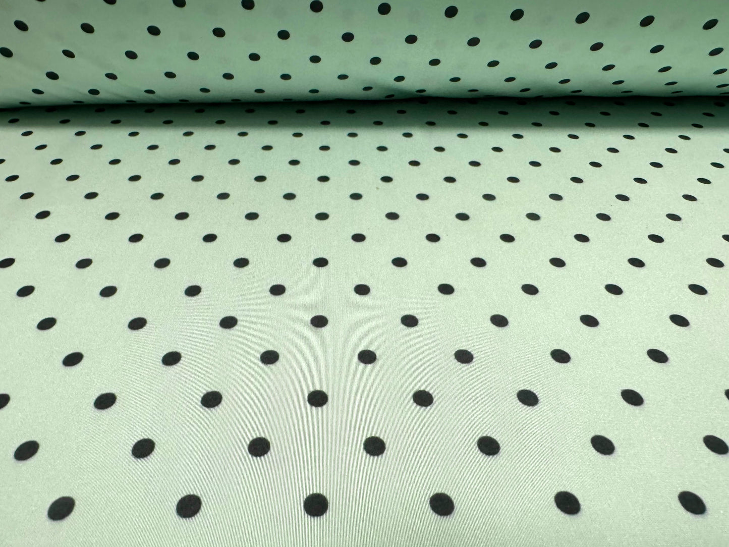 Swimwear stretch spandex jersey fabric, per metre - polka dot print - aqua
