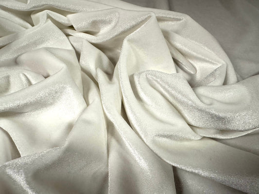 Spandex velvet stretch dress fabric, per metre - plain - ivory