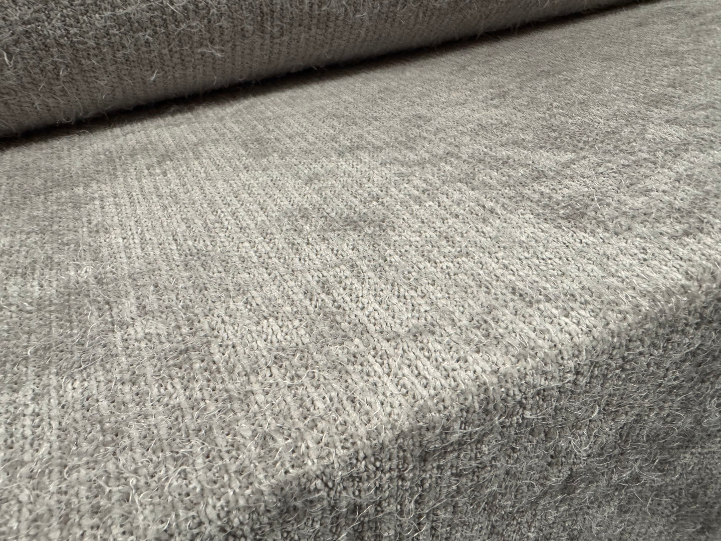 Faux mohair couture knitwear fabric, per metre - plain - light grey