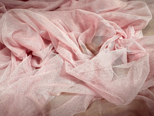 Power mesh net stretch spandex fabric, per metre - plain - baby pink