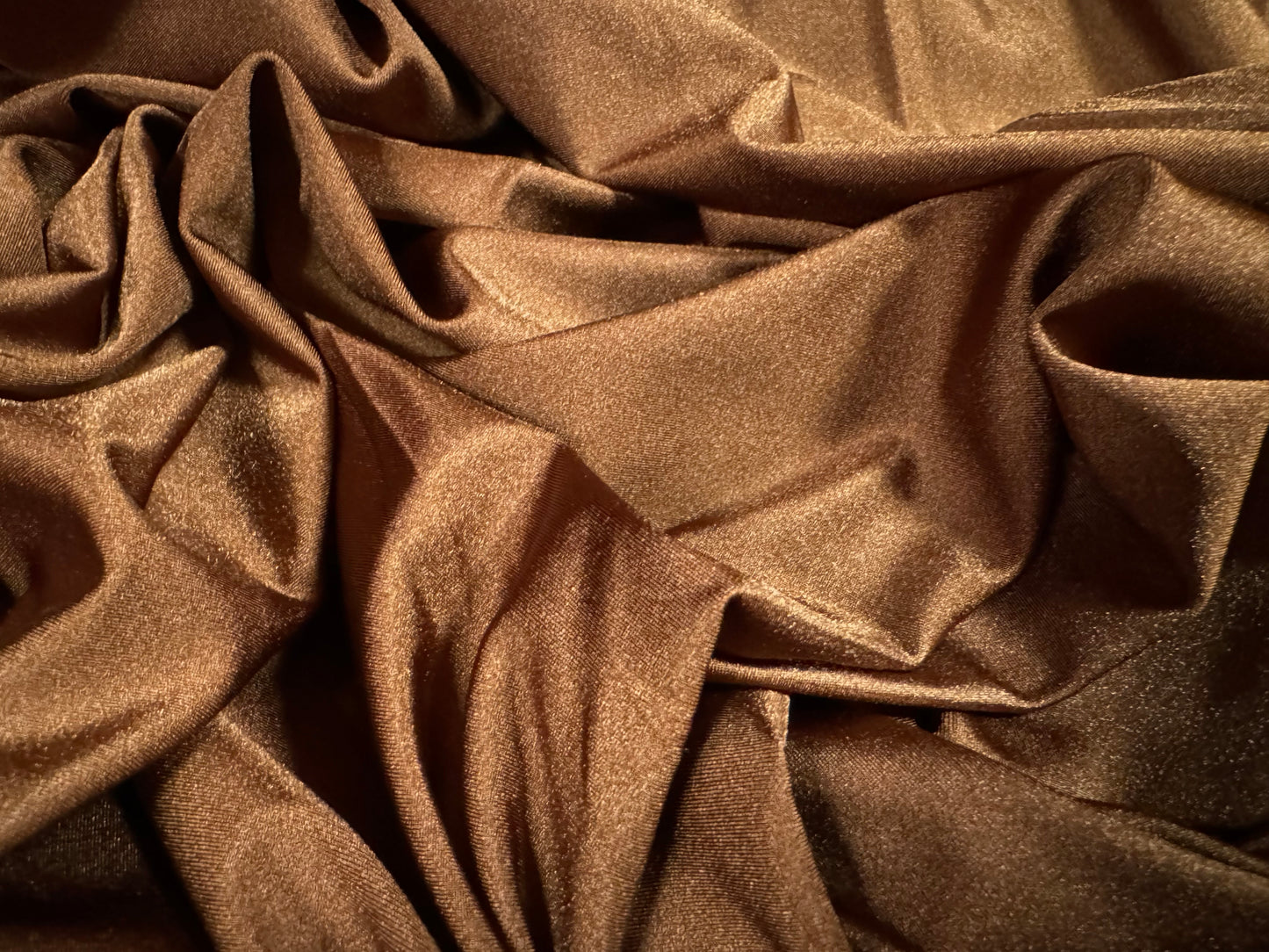 Swimwear stretch spandex jersey fabric, per metre - plain - hazelnut brown