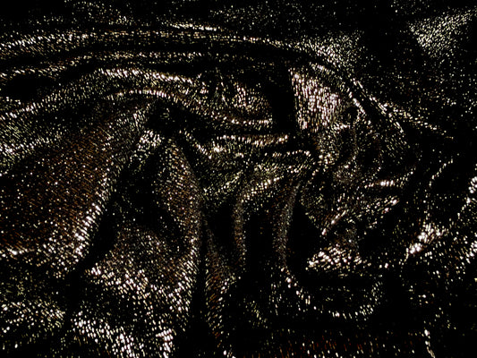 Metallic textured scuba double jersey fabric, per metre - starry night - black & silver