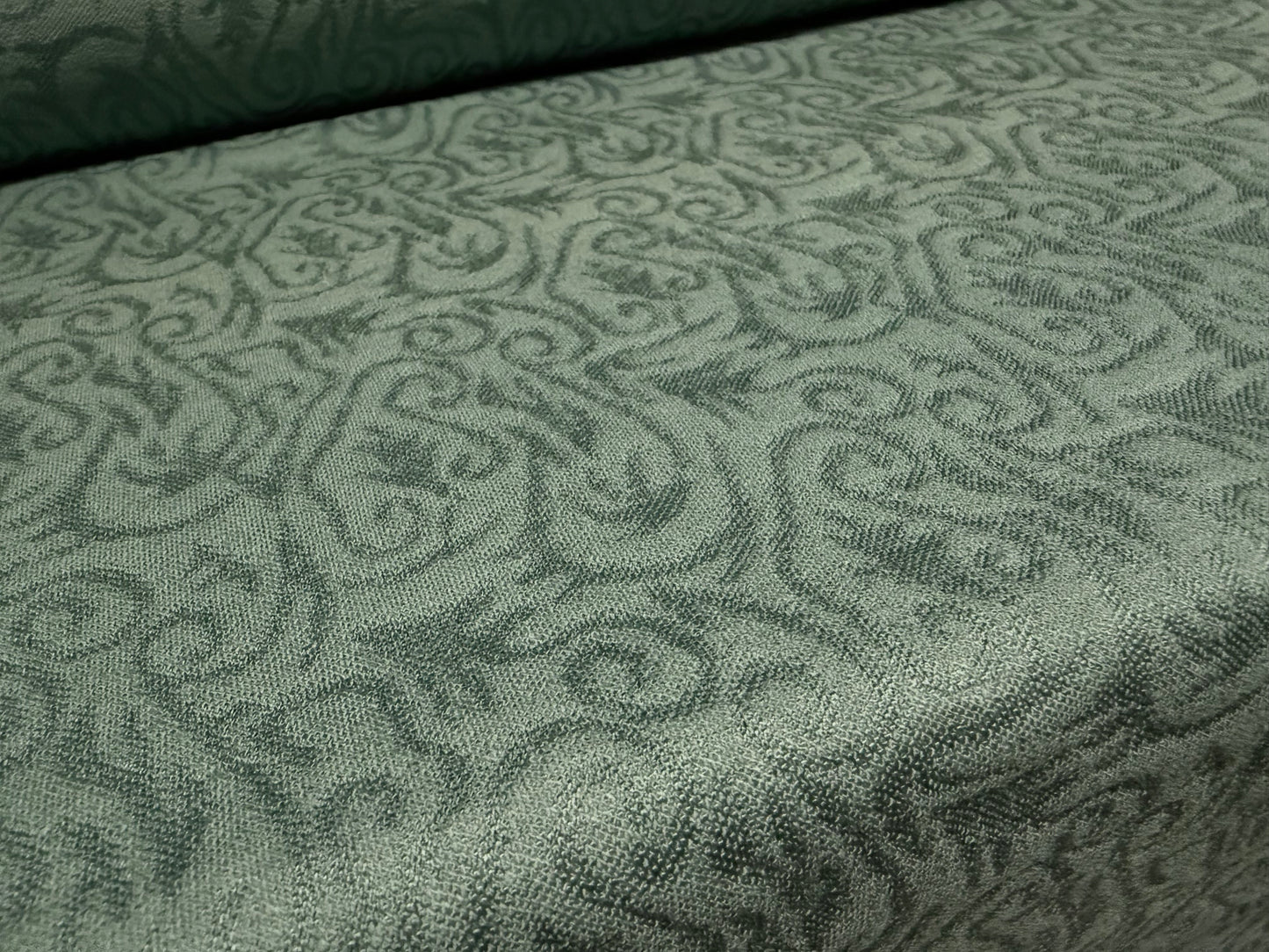 Stretch jacquard furnishing upholstery fabric, per metre - duck egg