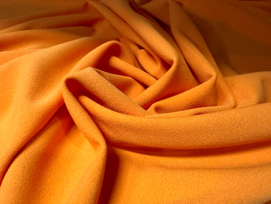 Scuba crepe stretch spandex double jersey fabric, per metre - plain - orange