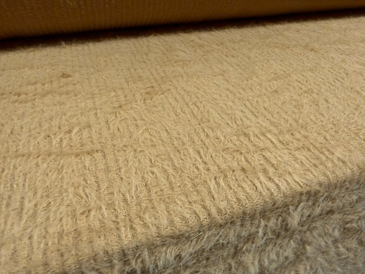Faux mohair stretch knitwear fabric, per metre - plain - Light brown