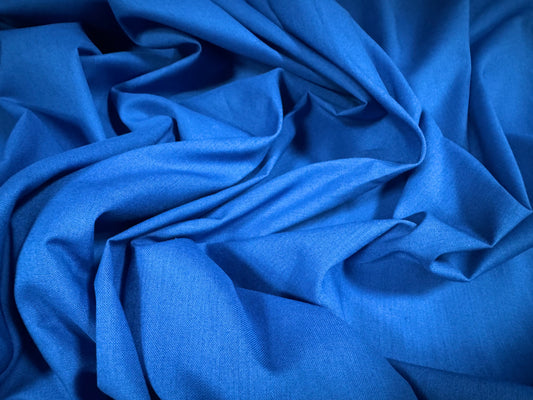 Cotton plain weave fabric, per metre - cobalt blue