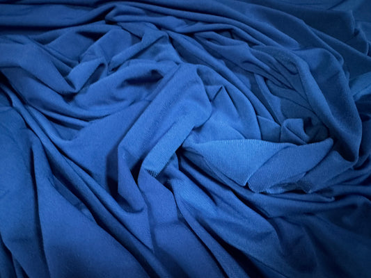 Stretch spandex ITY single jersey fabric, per metre - plain - Royal Blue
