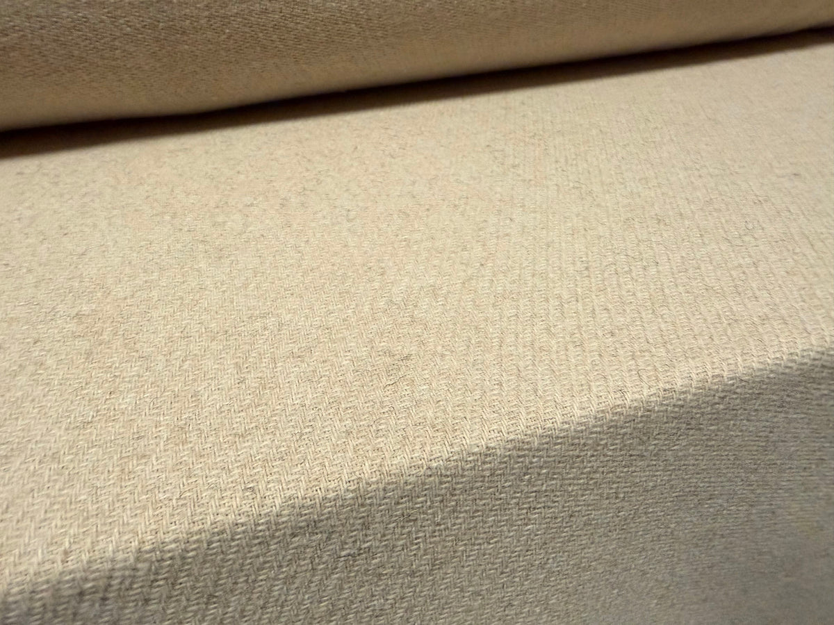 Soft wool twill fabric, per metre - plain - dirty cream