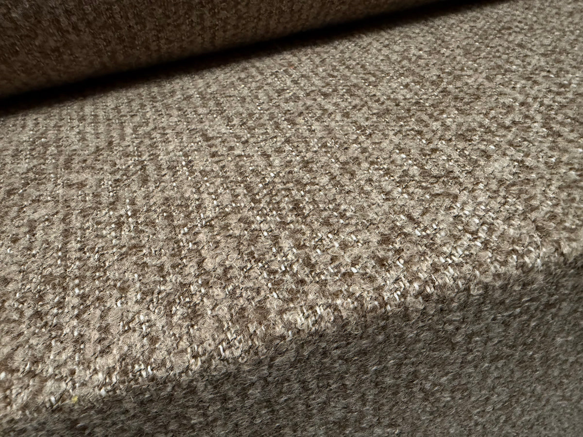 Heavyweight wool bouclé fabric, per metre - melange - taupe