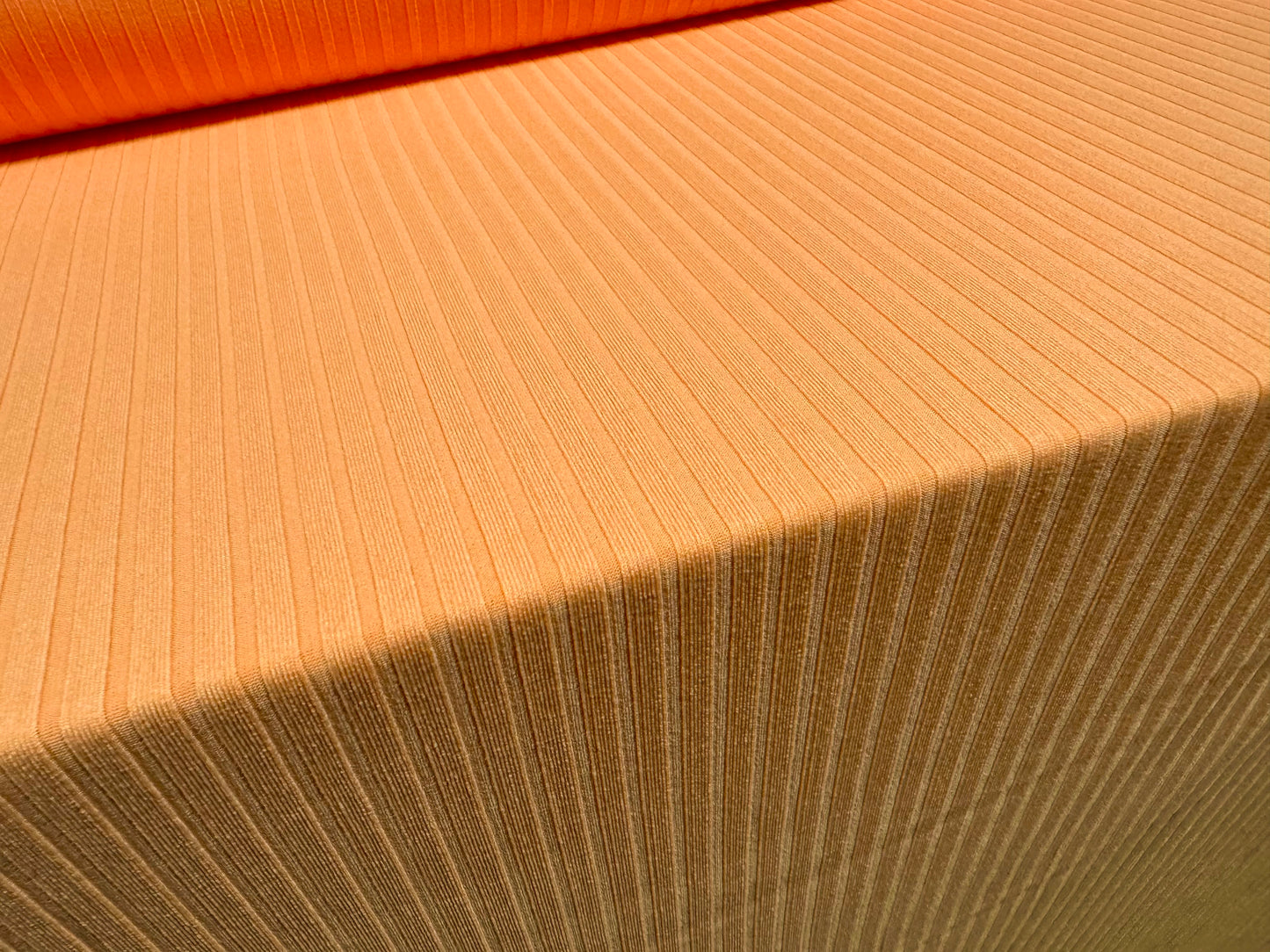 Stretch spandex rib jersey fabric, per metre - plain - bright apricot