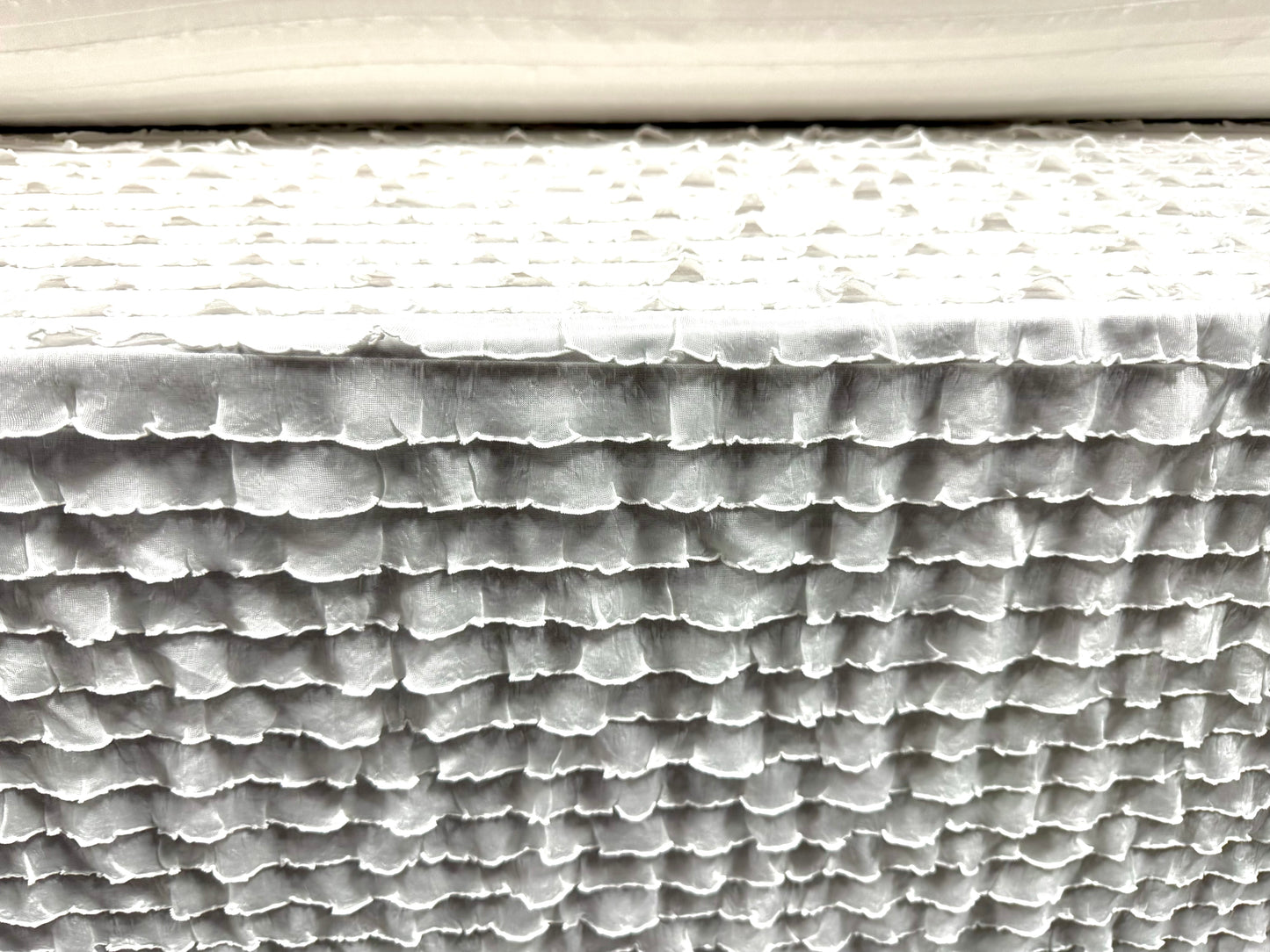 Gypsy ruffle frill ra ra jersey fabric, per metre - white