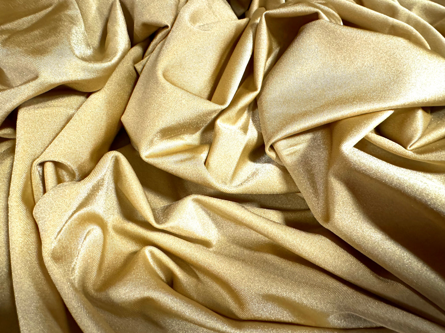 Swimwear stretch spandex jersey fabric, per metre - plain - light gold